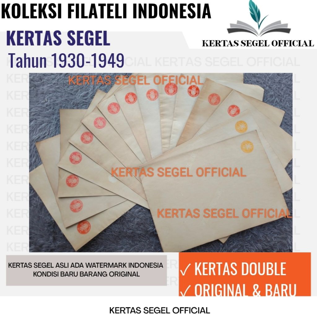 KERTAS SEGEL TAHUN 1930 1931 1932 1933 1934 1935 1936 1937 1938 1939 1940 1941 1942 1948 1949 ORIGIN