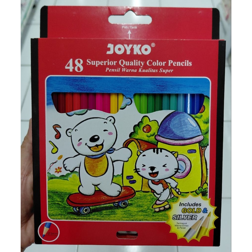 

Color Pencils Pensil Warna Murah Kualitas Super Merk Joyko Isi 24 dan 48