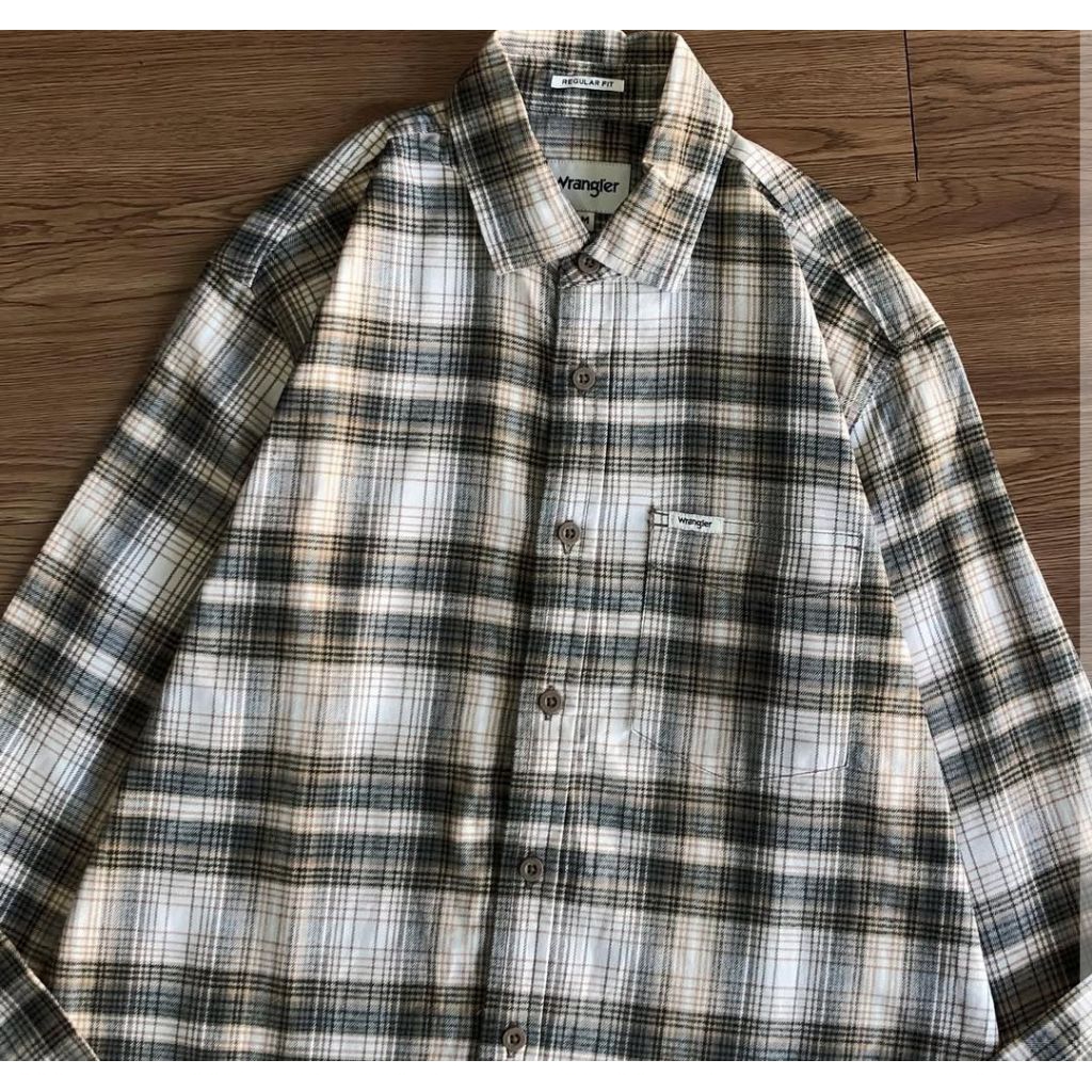 kemeja Flanel Original Wrangler CAL.03A24 Brown