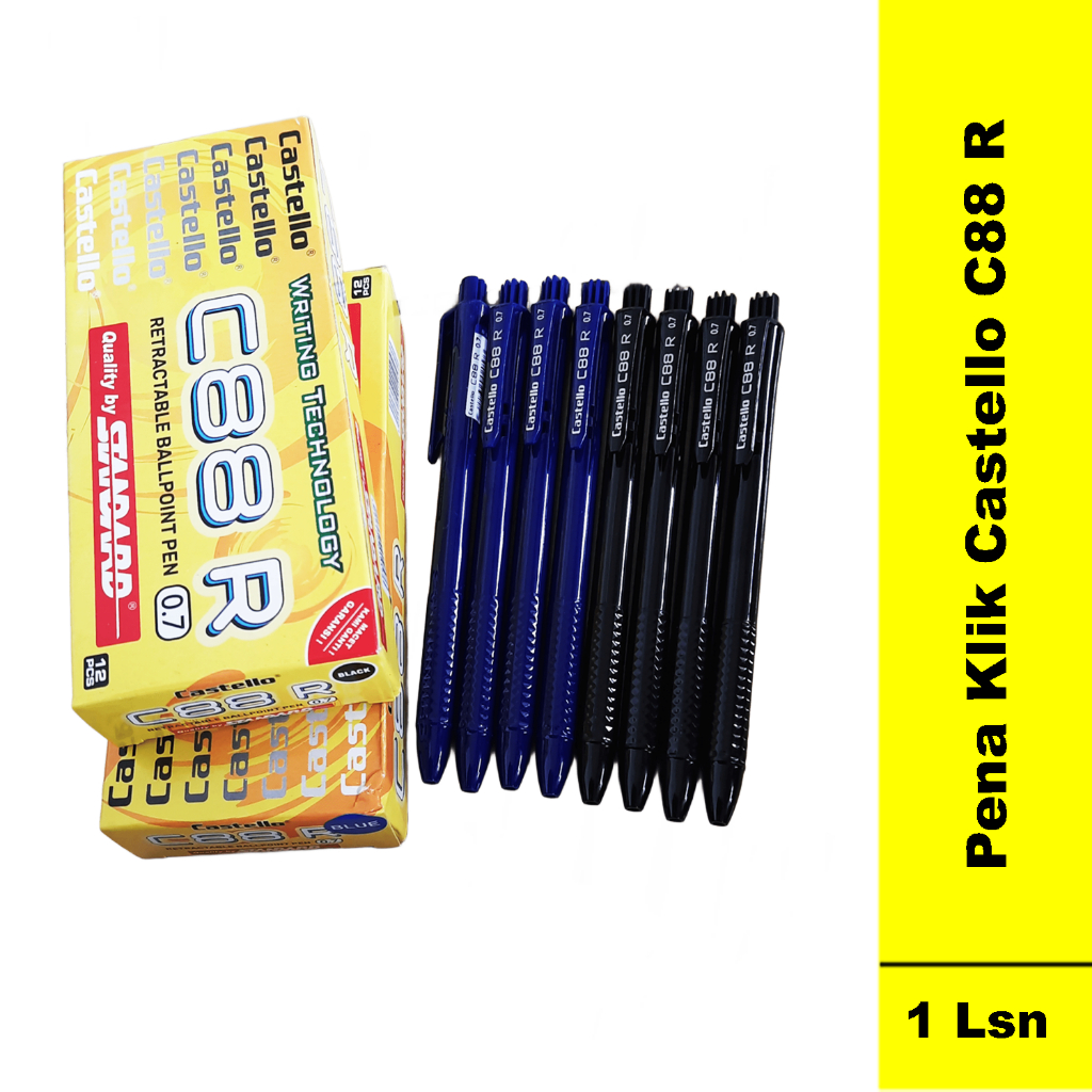 

1 Kotak isi 12 Pcs Pena Ballpoint C 88 R KLIK 0,7 mm