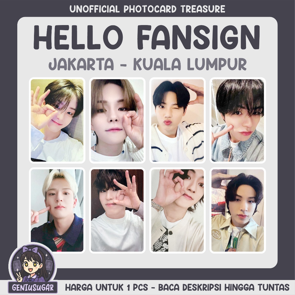 [TREASURE] HELLO FANSIGN JKT KL PHOTOCARD UNOFFICIAL