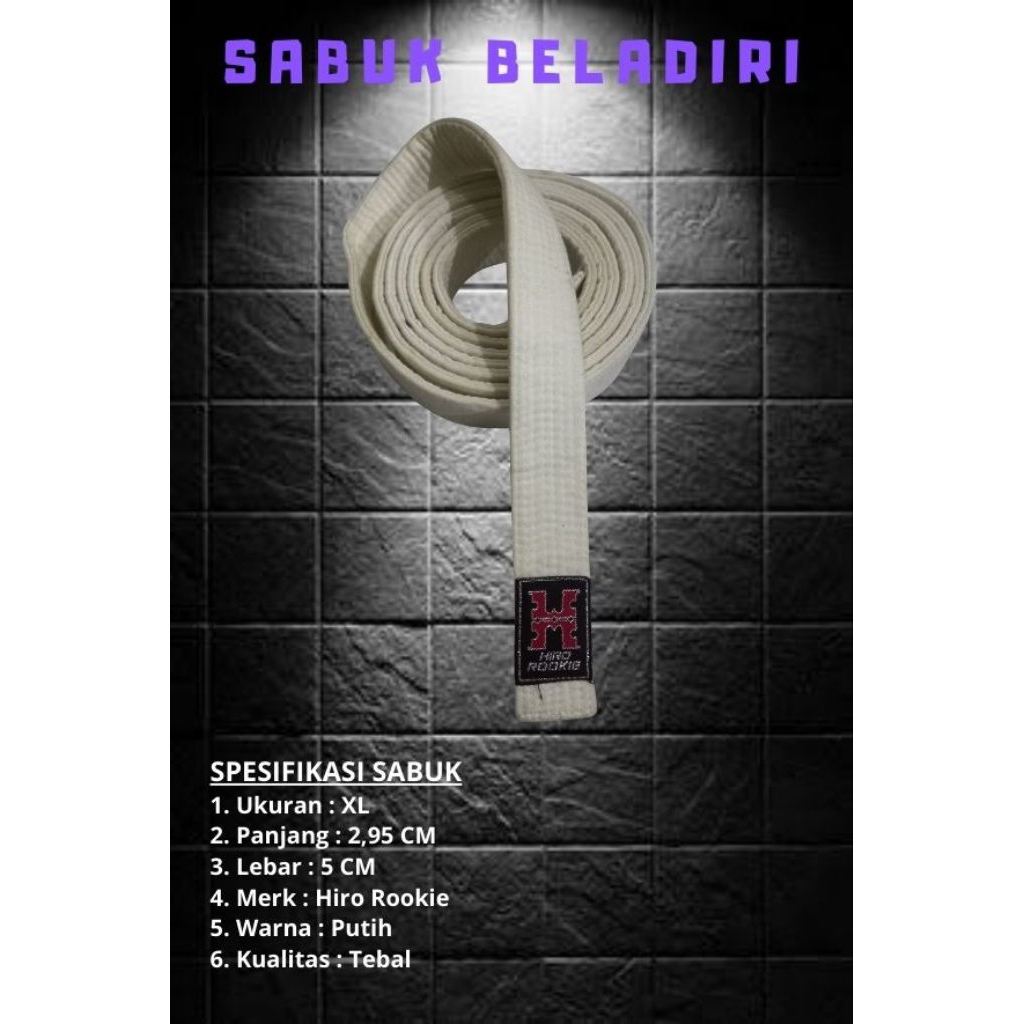 sabuk putih/sabuk beladiri/sabuk taekwondo/sabuk karate/sabuk bjj/sabuk jujitsu/sabuk kempo