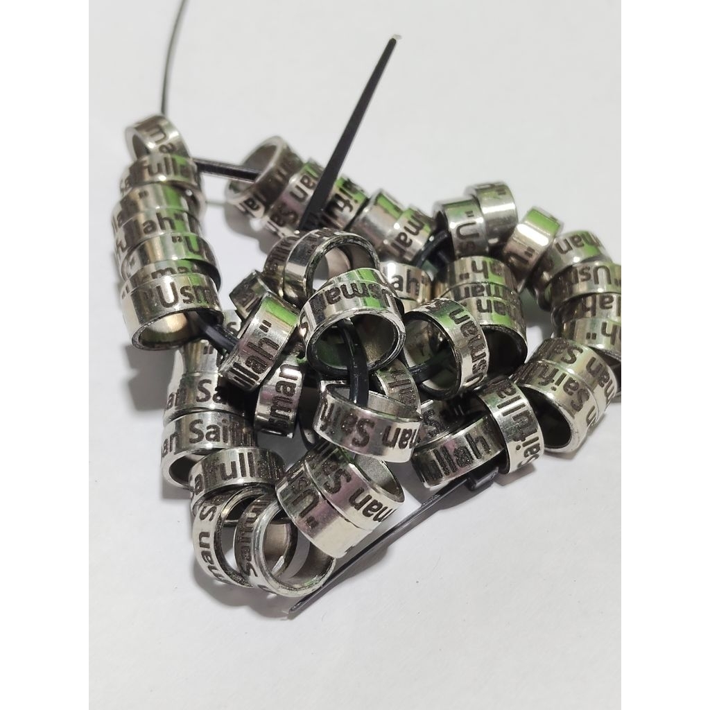 Ring merpati  baja slim pendamping custom nama