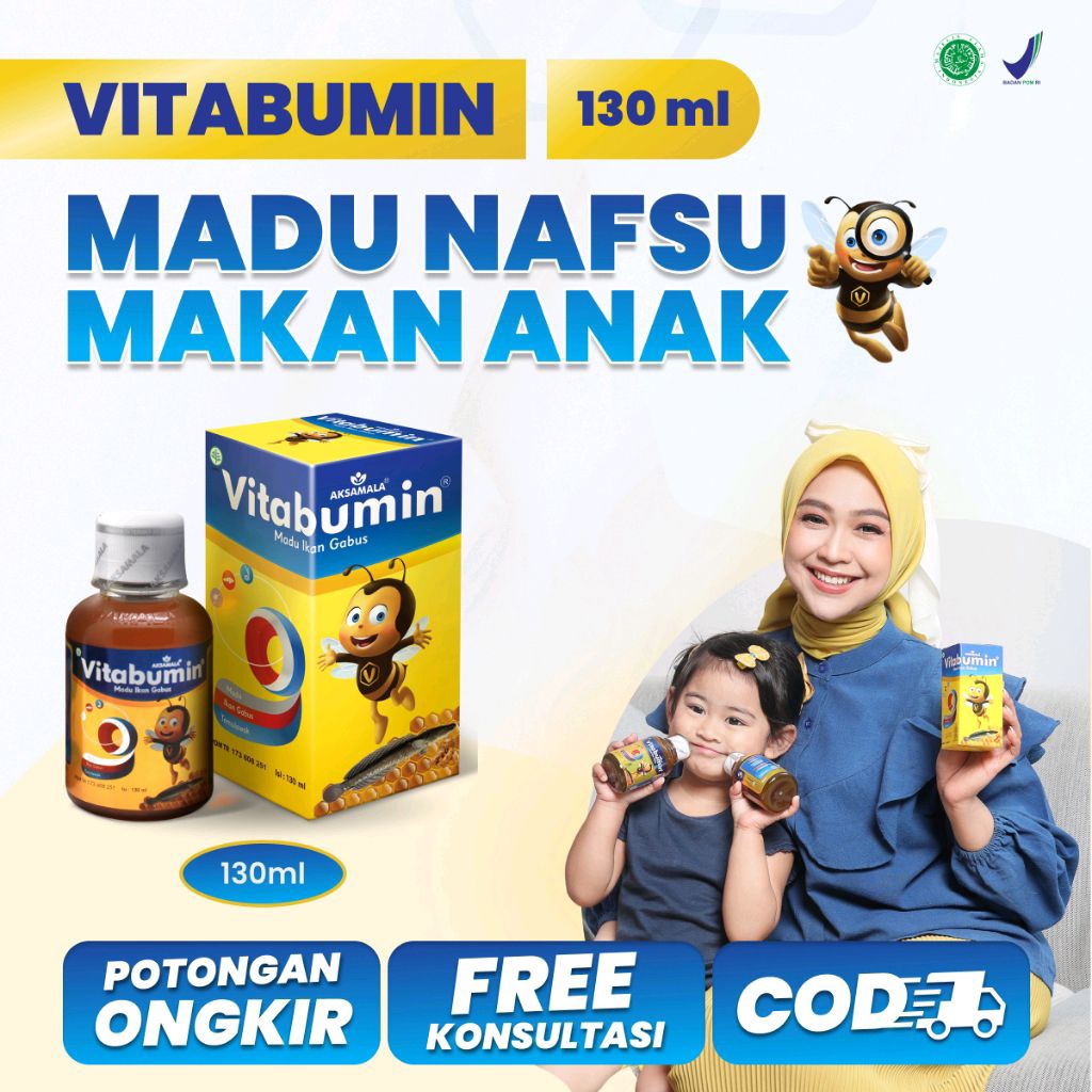 

Promo TERMURAH Madu Anak Vitabumin 130ml - Penambah Nafsu Makan Bpom