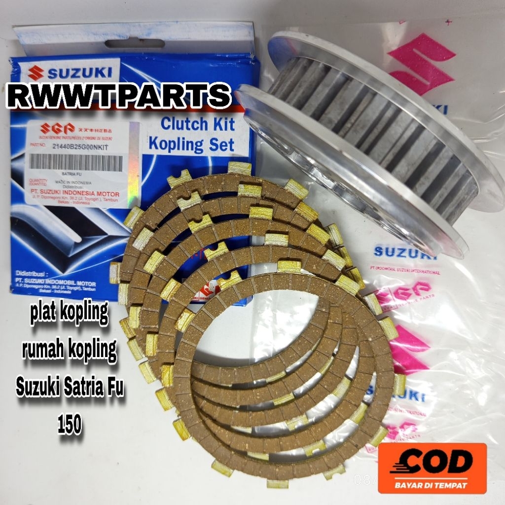 RUMAH PLAT KOPLING ASSY KAKI 5 PLUS PLAT KOPLING/KAMPAS KOPLING SUZUKI SATRIA FU 150 OLD (2007-2015)