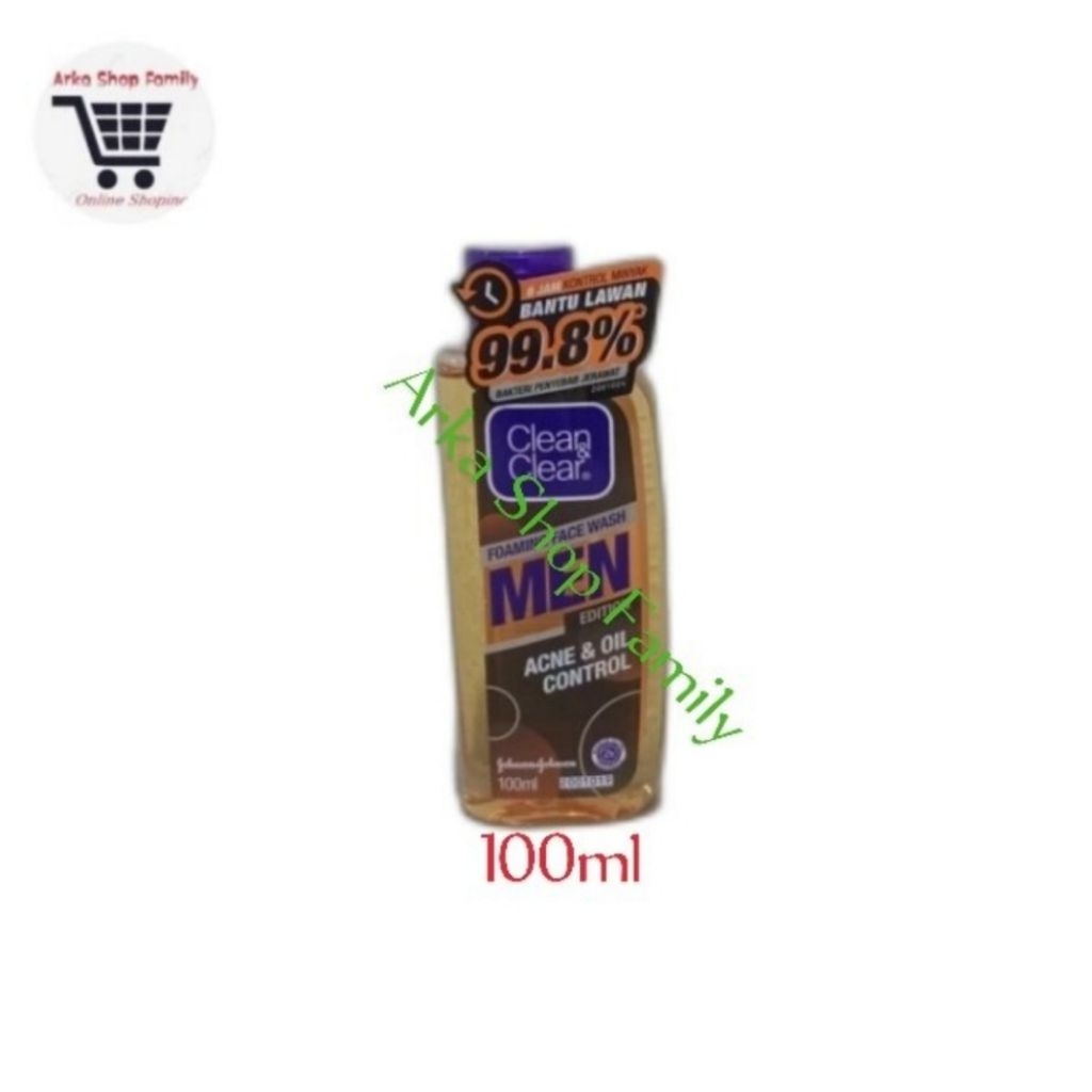 CLEAN & n CLEAR Men Foaming Face Wash Acne Oil Control 100ml Sabun Wajah Cuci Muka
