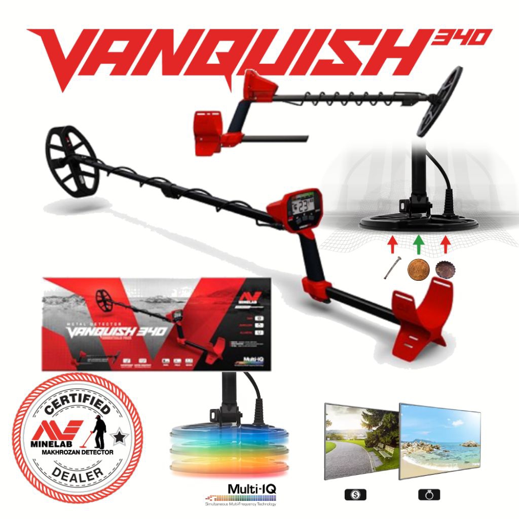 Metal detector Minelab vanquish 340 - Detektor emas pemula