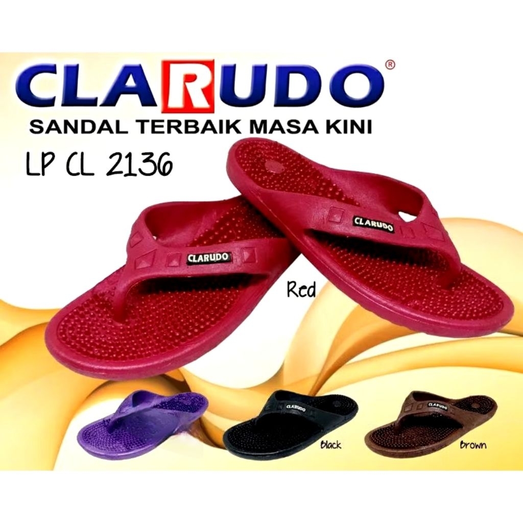 Sandal Jepit wanita duri karet clarudo sendal full karet refleksi