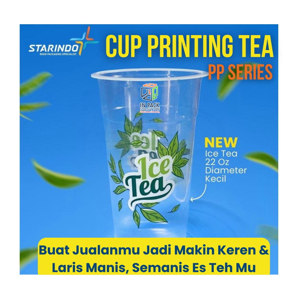 Cup Printing Tea, Cup 22 oz, cup oz Logo Es Teh, Cup logo es teh, Cup Printing Ice Tea