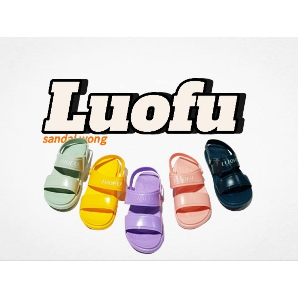 LUOFU Sandal Selop Ban 2 Tali Belakang - Sandal Wanita Nyaman Anti Slip
