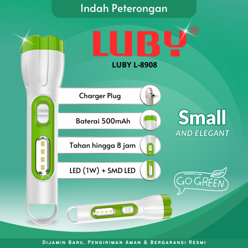 SENTER LUBY L-8908/SENTER CHARGER PENERANG/SENTER CHARGER MATSUGI / SENTER SERBAGUNA / LAMPU SOROT /