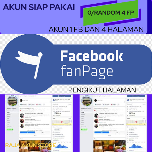 AKUN FB FANPAGE ATAU 4 HALAMAN 0/RANDOM-1K PENGIKUT FP