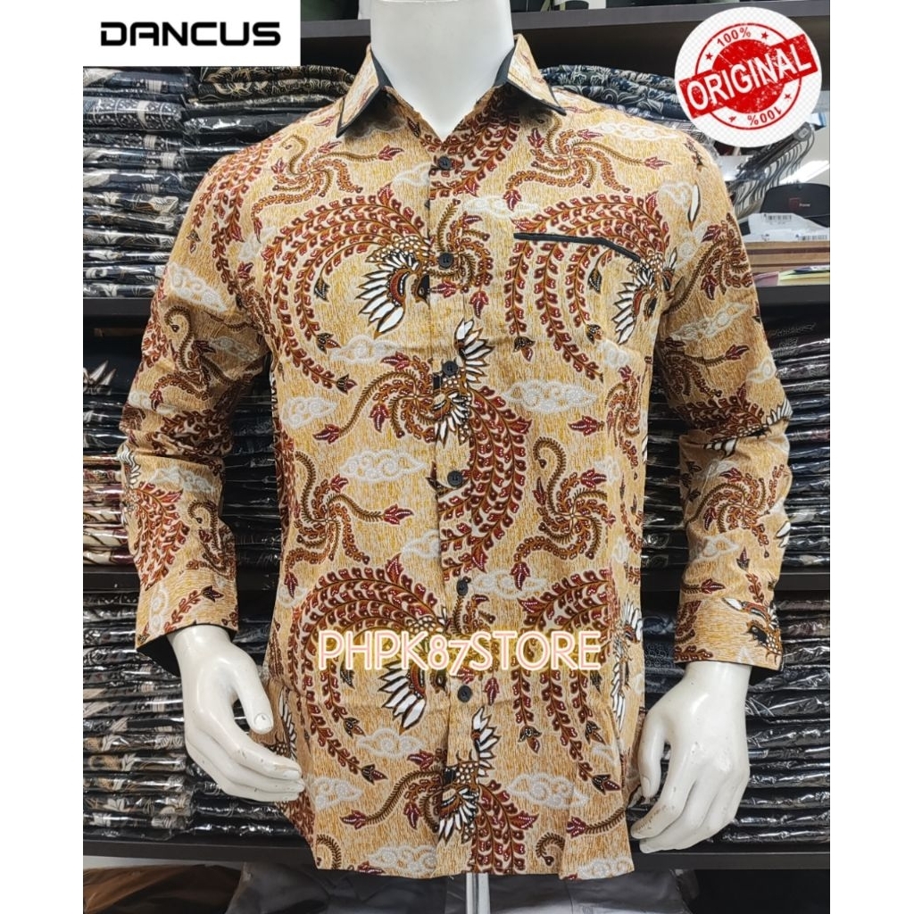 Kemeja Batik pria tradisional Merek Dancus,Batik pria 100% Original