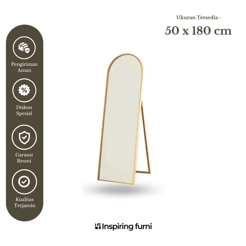 Standing arch mirror kayu jati minimalis