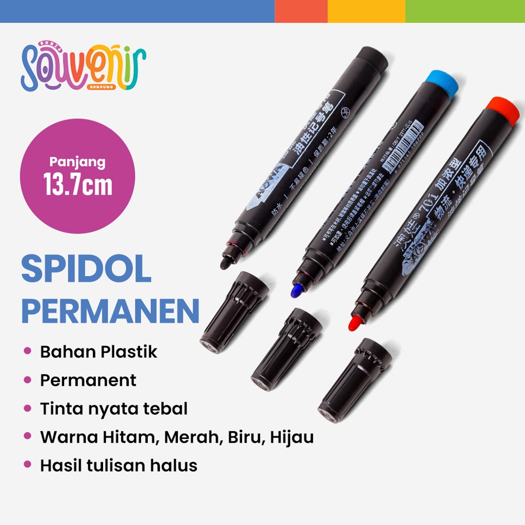 

Spidol Permanent Marker | Spidol Permanen Tinta Minyak Tahan Air | Cepat Kering dan Tidak Pudar