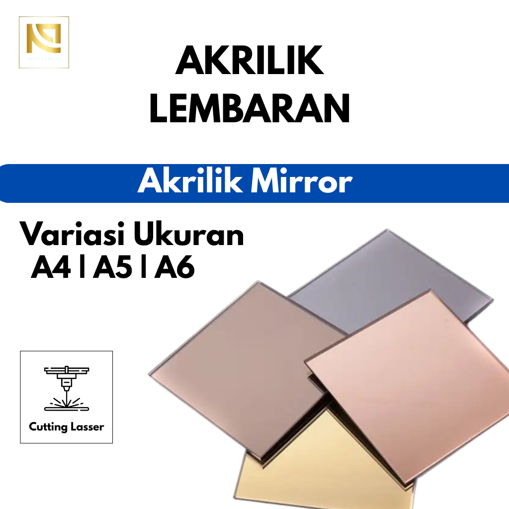 AKRILIK LEMBARAN MIRROR UKURAN A4, A5, A6