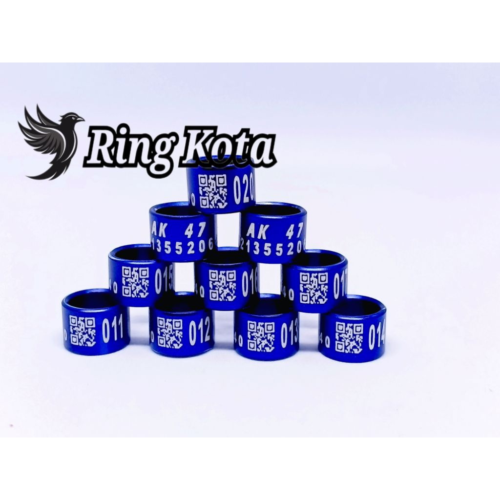 RING BURUNG MERPATI ,PERKUTUT ,MURAI ,KENARI MODEL LASER BARCODE GRATIS CETAK NAMA