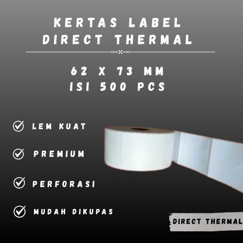 

DT 62 X 73 - 1" @500 - 1 Line CORE 1 INCH 62X73MM 62 X 73 MM 6.2X7.3 CM 6.2 X 7.3 CM BARCODE LABEL THERMAL DT STICKER STIKER 500 PCS