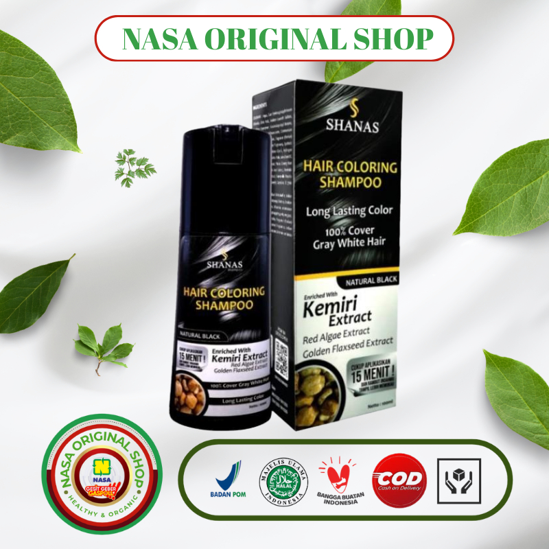 SHANAS Hair Coloring Shampoo (Natural Black) | PENGHILANG UBAN / Shampoo Penghilang Uban