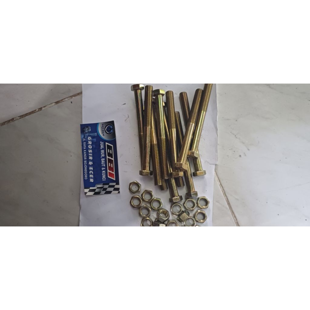 baut mur 10x100 baut 14 panjang 10cm isi 10pcs