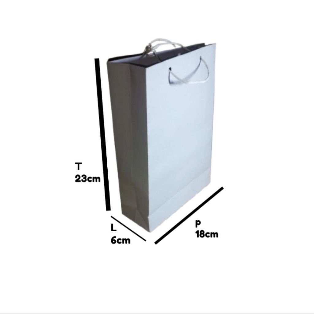 

Paperbag Polos Ukuran 18 × 23 × 6 cm tersedia dalam 2 pilihan warna: Coklat & Putih.