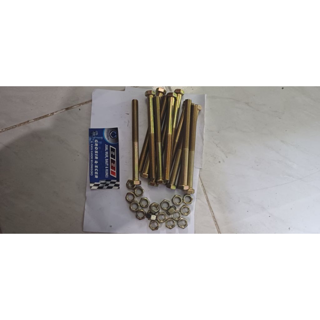 baut mur 10x120 baut 14 panjang 12cm isi 10 pcs