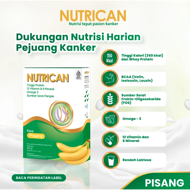 

NUTRICAN SUSU RASA PISANG 245 GRAM, Untuk Menunjang Perbaikan Kondisi Pasien Kanker