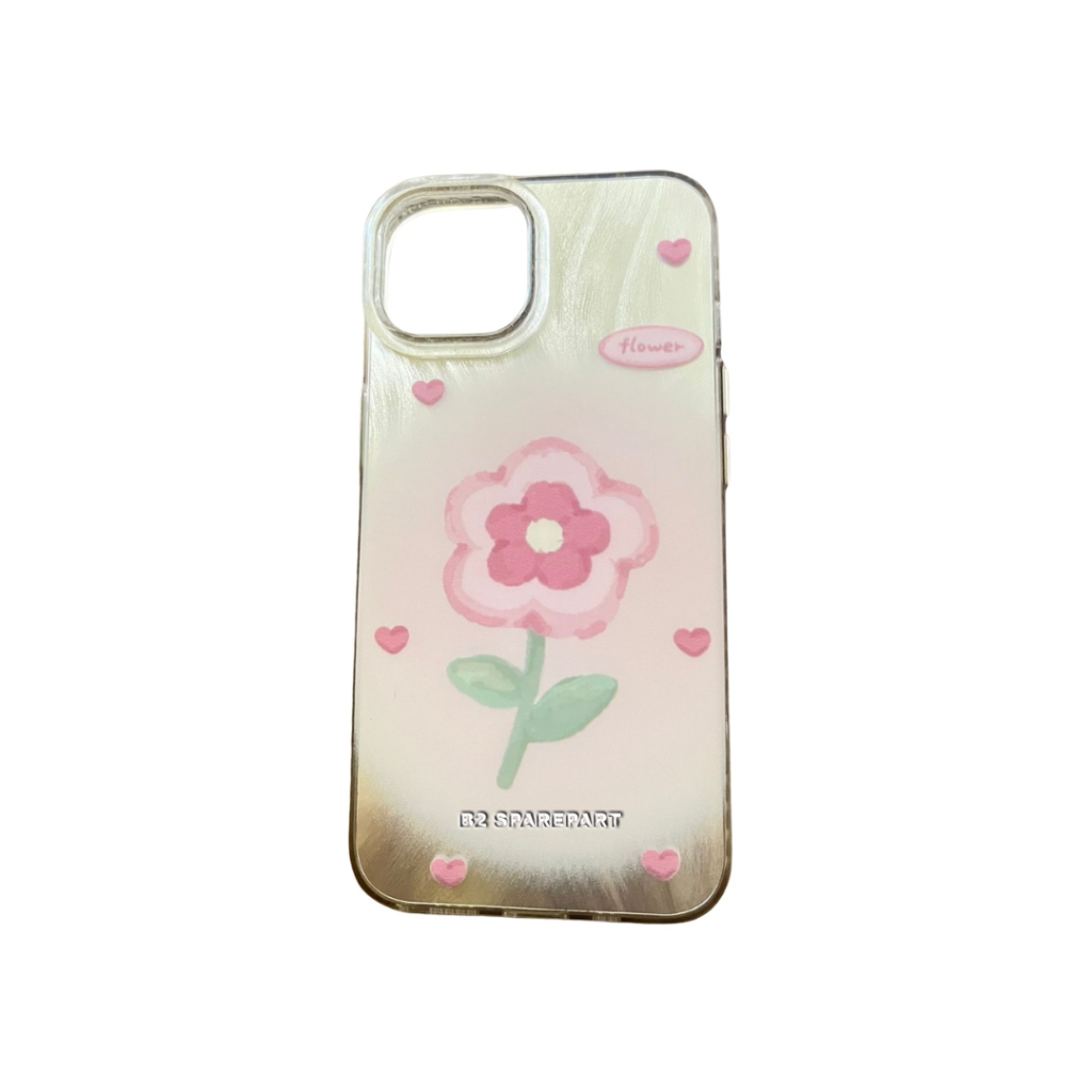 B2 SPAREPART - Case HP Iphone 13 Bunga Pink