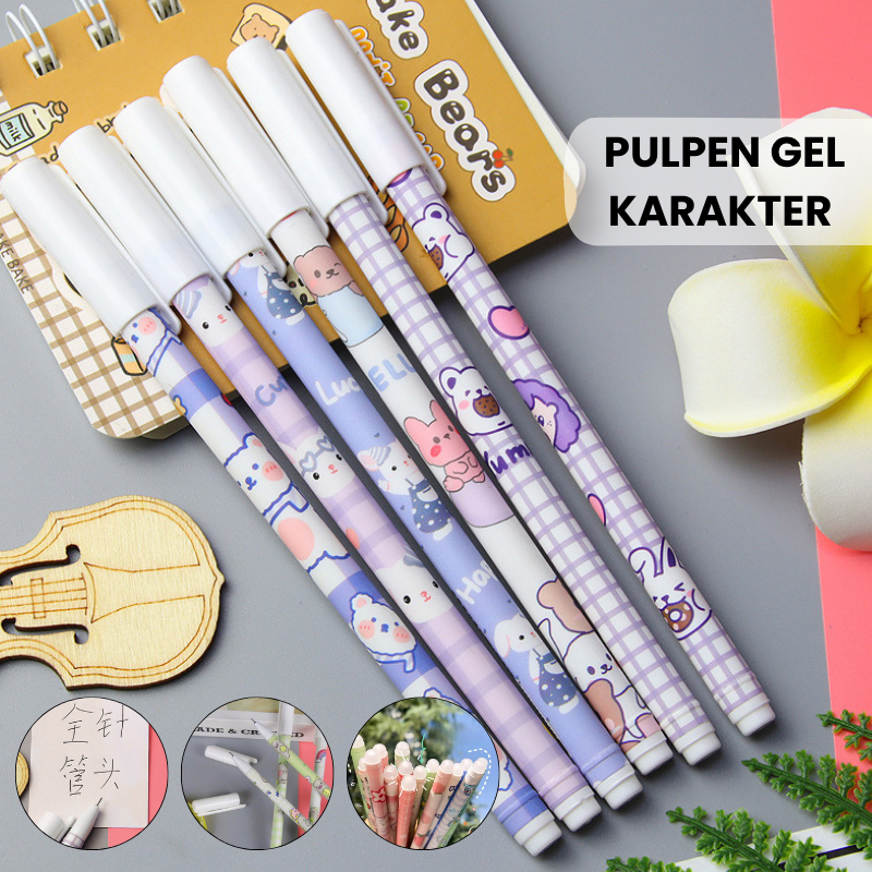 

DK89 Puplen Gel Karakter Dapat Dihapus 0.5mm / Pena Alat Tulis Sekolah Kantor Bullet Tip Ink Erasable Pen Gel