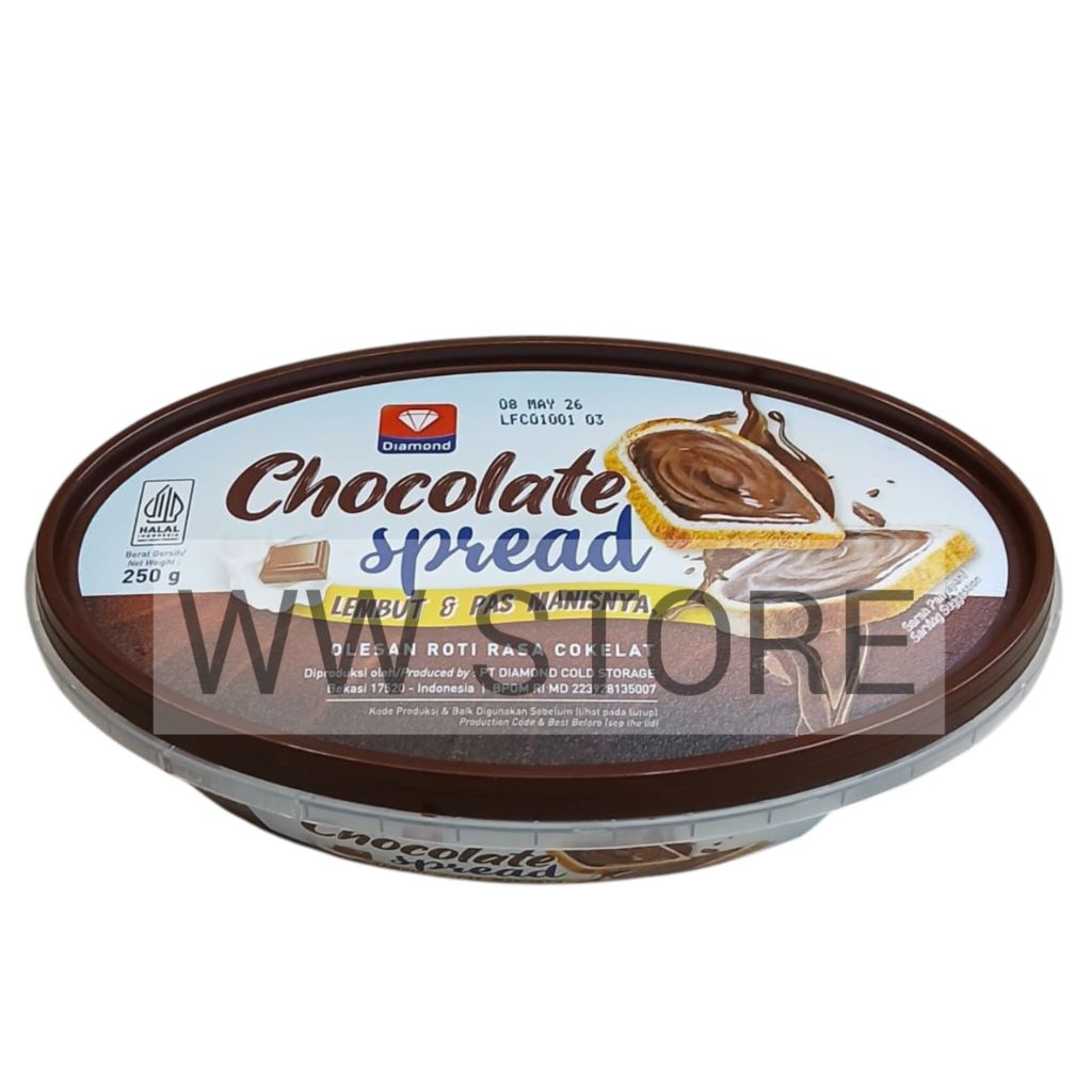 

Olesan selai roti krim rasa coklat cokelat halal MUI Diamond Chocolate Spread 250g