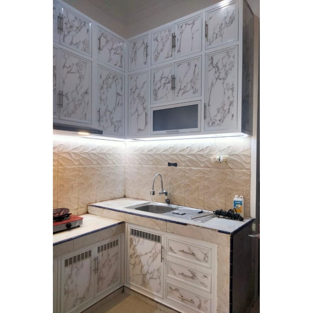 KITCHEN SET ALUMUNIUM PUTIH TEBAL (BISA CUSTOM)