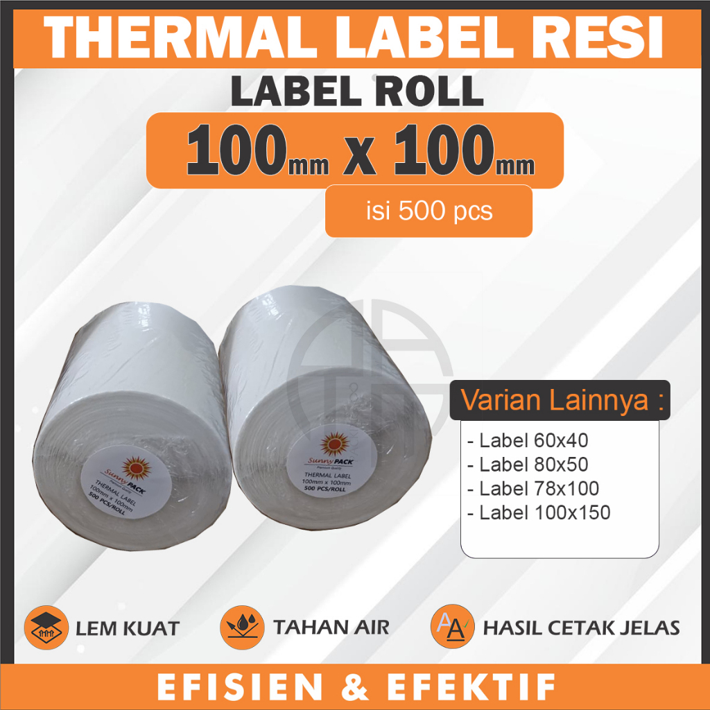 

Stiker Label Resi 100x100 100 x 100 Kertas Thermal Label Resi