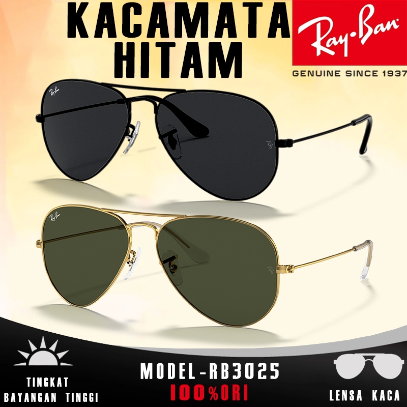 kacamata hitam Ray-Ban RB3025 AVIATOR CLASSIC sunglasses lensa kaca pria dan wanita