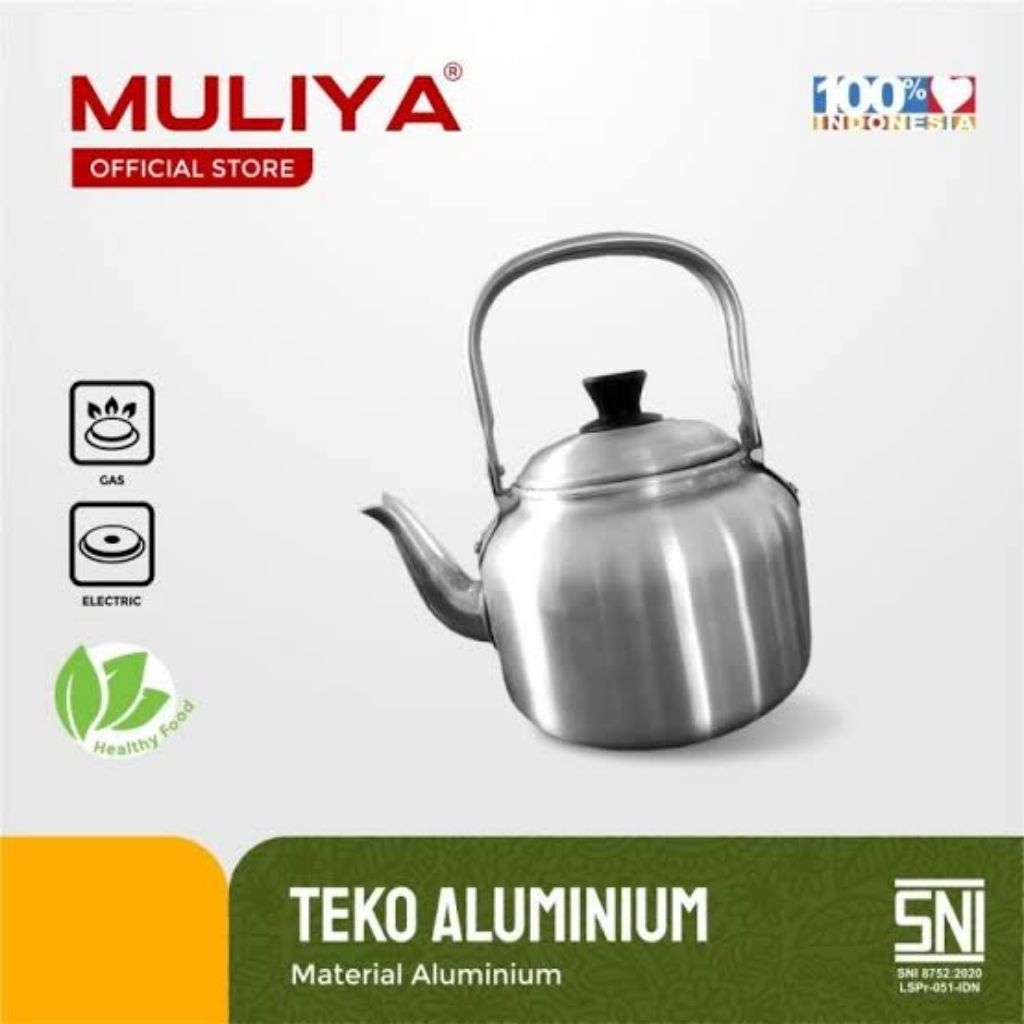 Teko Aluminium Muliya Cerek Cor Tebal Ceret Masak Air Panas 20 18 16