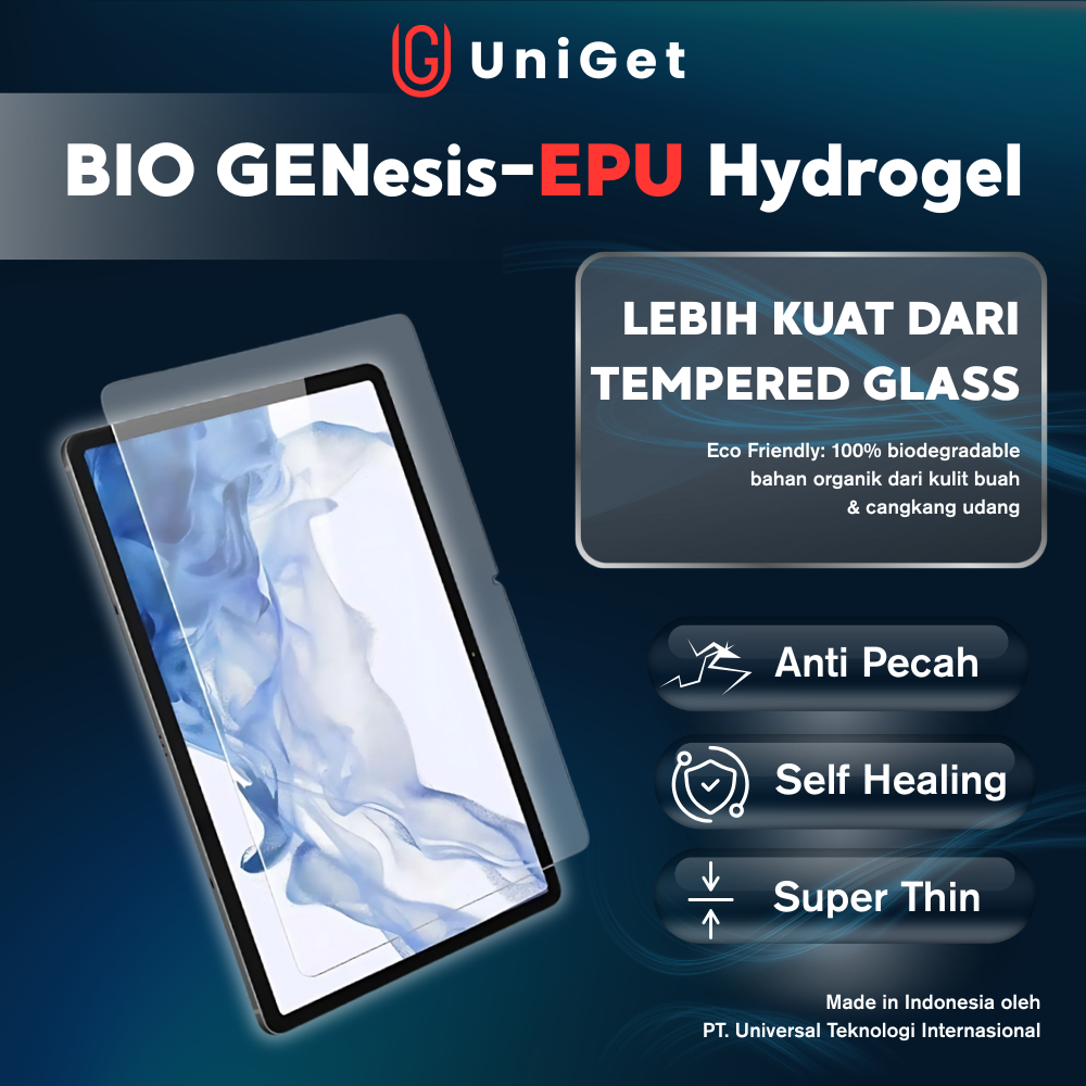 UniGet Hydrogel Bio Genesis Pelindung Layar Tablet iPad Pro Air Mini Samsung Huawei Xiaomi Pad Anti 