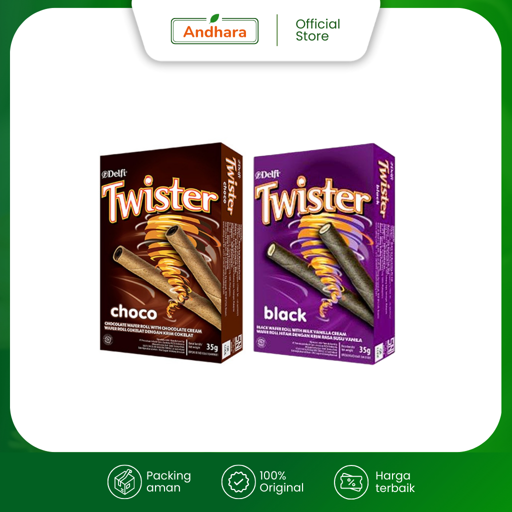

Delfi TWISTER Wafer Roll 35gr - Wafer Roll Renyah Dengan Krim