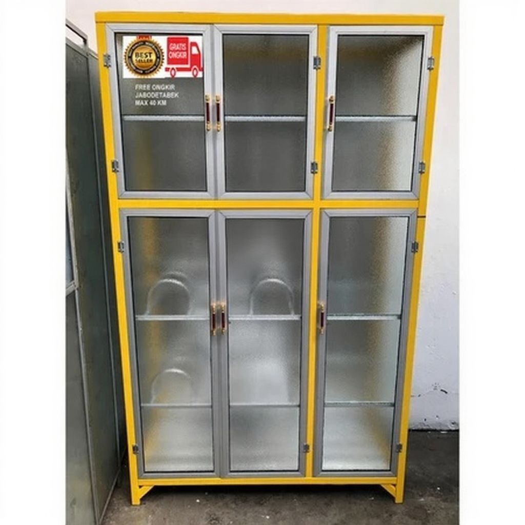 Rak Piring Aluminium 3 Pintu Full Box Warna / Tulip 3 Pintu BK