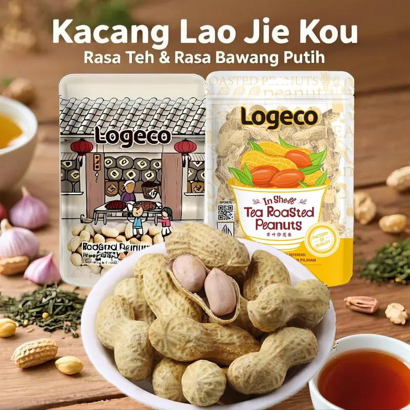 

[halal] Kacang Panggang Logeco Cita Rasa Tradisional · Dua Varian Rasa —— Teh & Bawang Putih makanan
