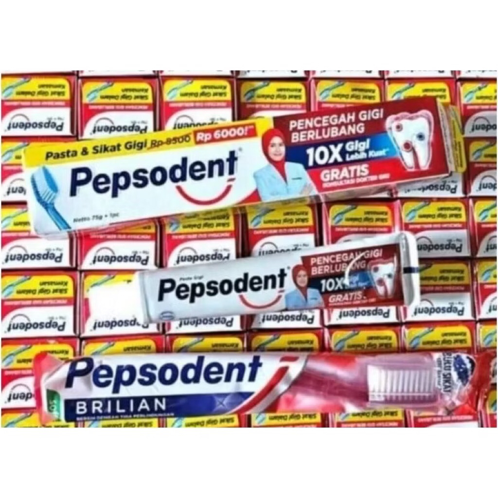Pepsodent  ISI 75 grm Gratis Sikat Gigi Pepsodent Briliant