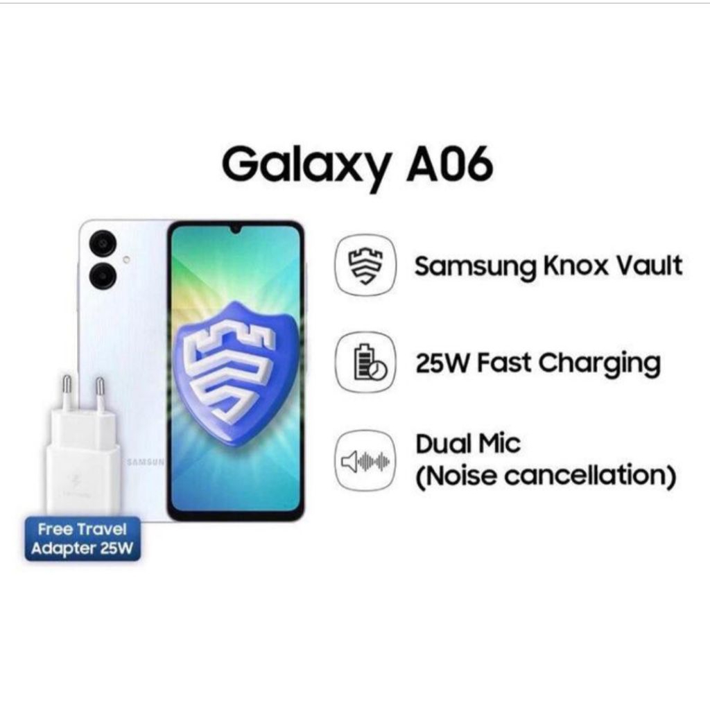 HP SAMSUNG A06 RAM 4/64 GB - SAMSUNG A 06 RAM 4GB ROM 64GB FREE ADAPTOR- GARANSI RESMI SEIN