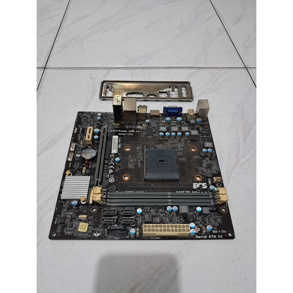 Mobo Motherboard Ecs A68F2P-M4 rusak hidup tidak tampil