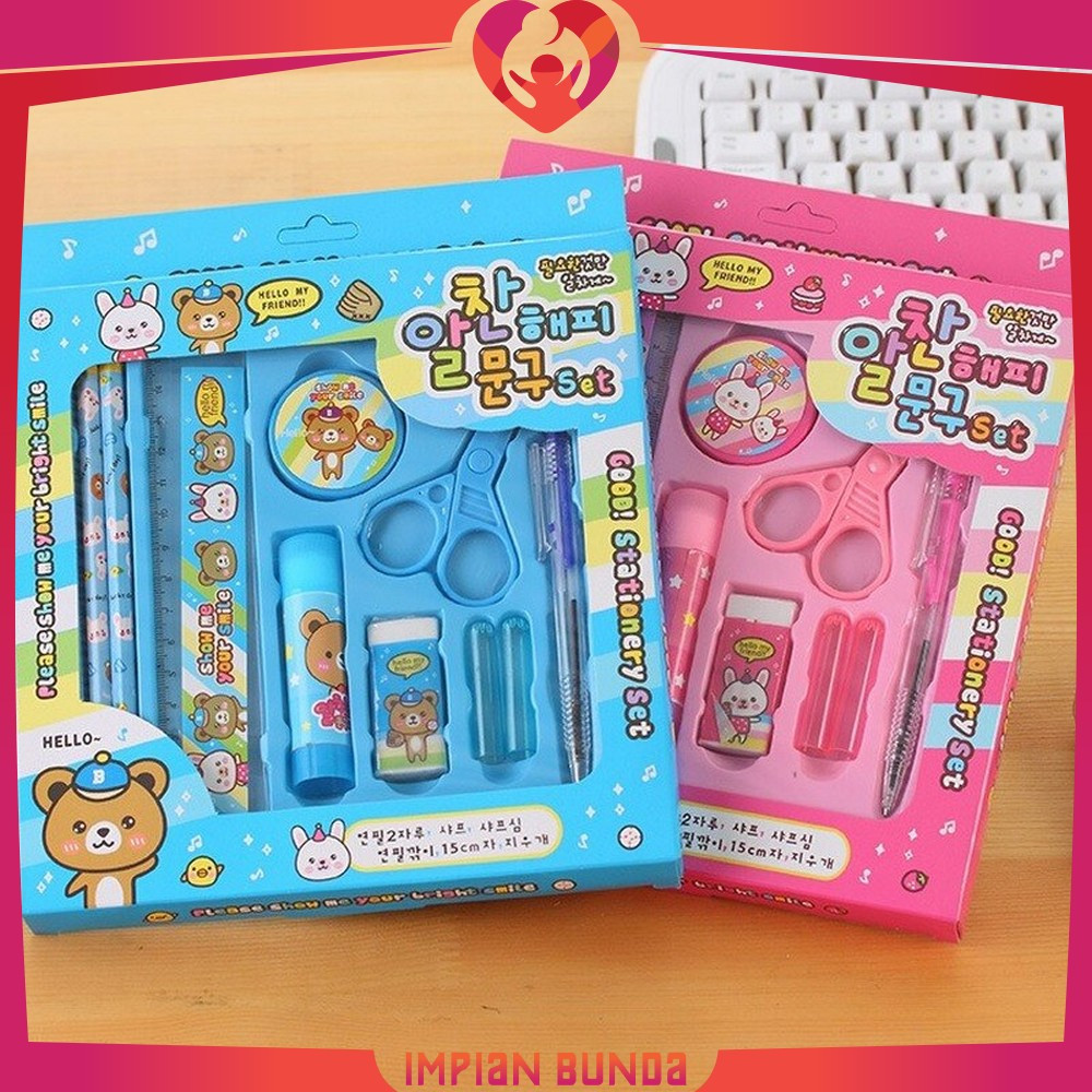 

EC Paket Alat Tulis Anak 8IN1 Karakter / Alat Tulis Set Anak TK Gift Kids Stationery / Set School Supplies for Child Impian Bunda A26