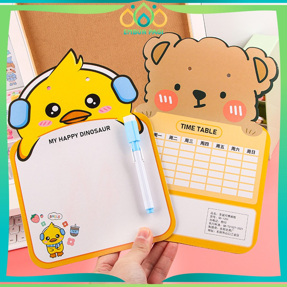 

EC Mini Board Toy Free Spidol Bisa Dihapus dengan Tali Gantung / Papan Tulis Mini Anak Karakter Lucu / Mainan Edukasi Anak Embun Pagi M353