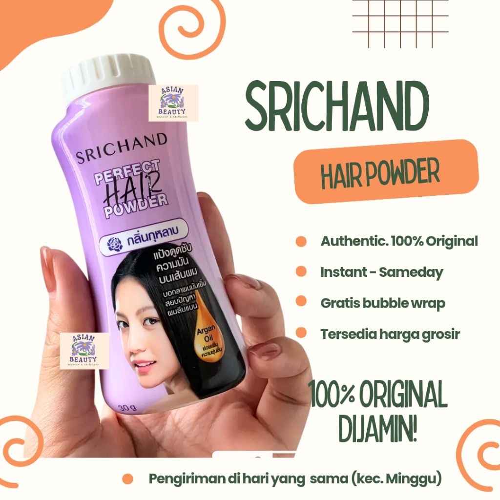 [100% ORI] dry shampoo THAI SRICHAND perfect hair powder with argan oil sampo tanpa dibilas