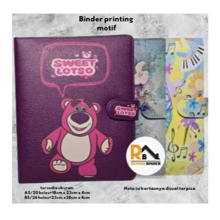

Binder printing motip Terlaris, Tersedia Ukuran A5/20 holes & B5/26 holes