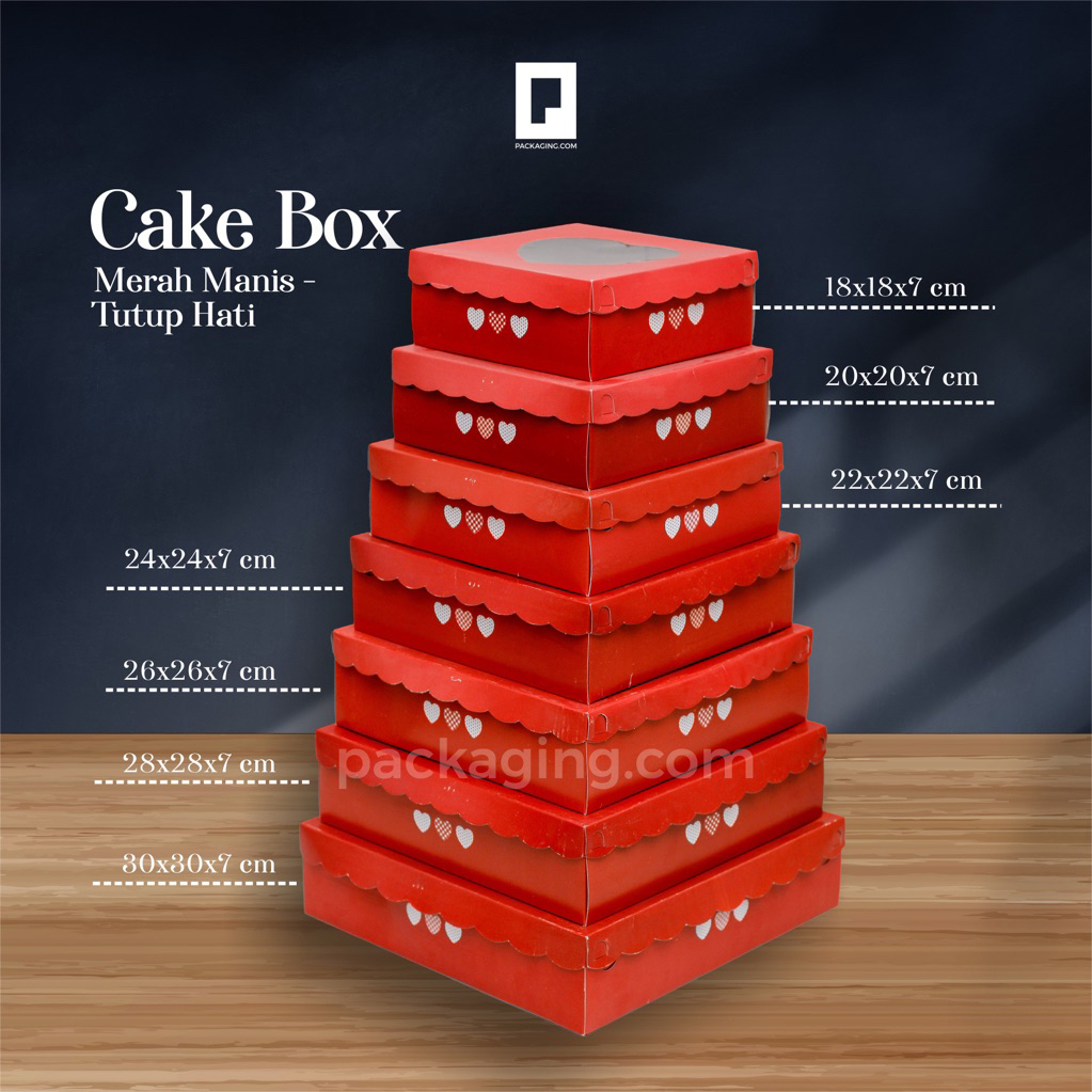 

Box Kue/Dus Kue Merah Tutup Hati Tinggi 7