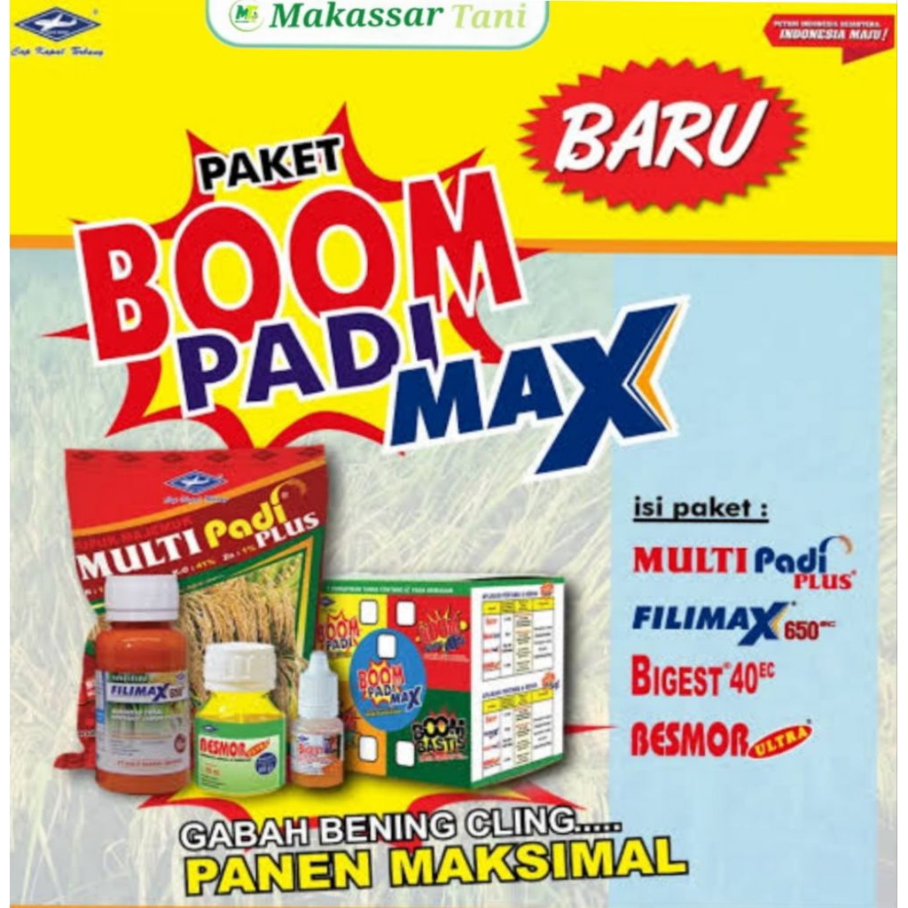 PAKET BOOM PADI PUPUK NPK, FUNGISIDA, ZPT, PEREKAT TANAMAN PADI BOSTER BUAH PADI CAP KAPAL TERBANG