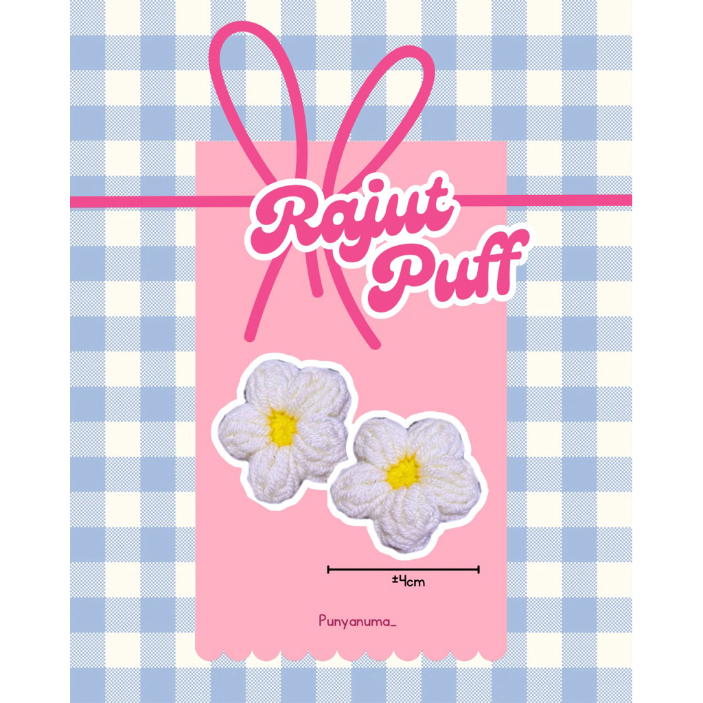 Aplikasi rajut bunga patch rajut bunga rajut puff