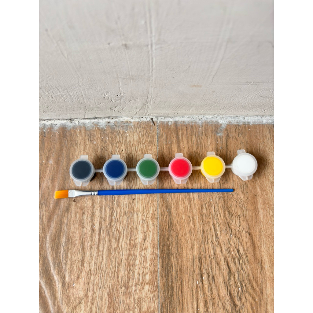 

CAT AKRILIK 3ml set 6 WARNA + KUAS CAT FLAT