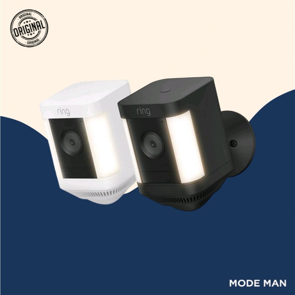 Ring 1080p HD Spotlight Cam Plus Outdoor Camera – Kamera Keamanan Outdoor, Lampu Sorot & Audio Dua A